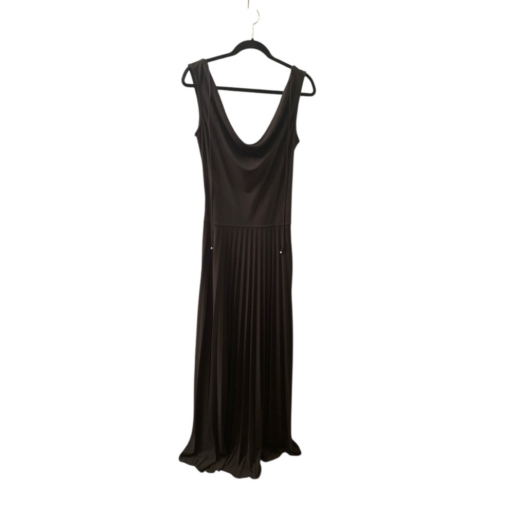 ABS Long Black Sleeveless Jersey Evening Gown Size Large BNWOT